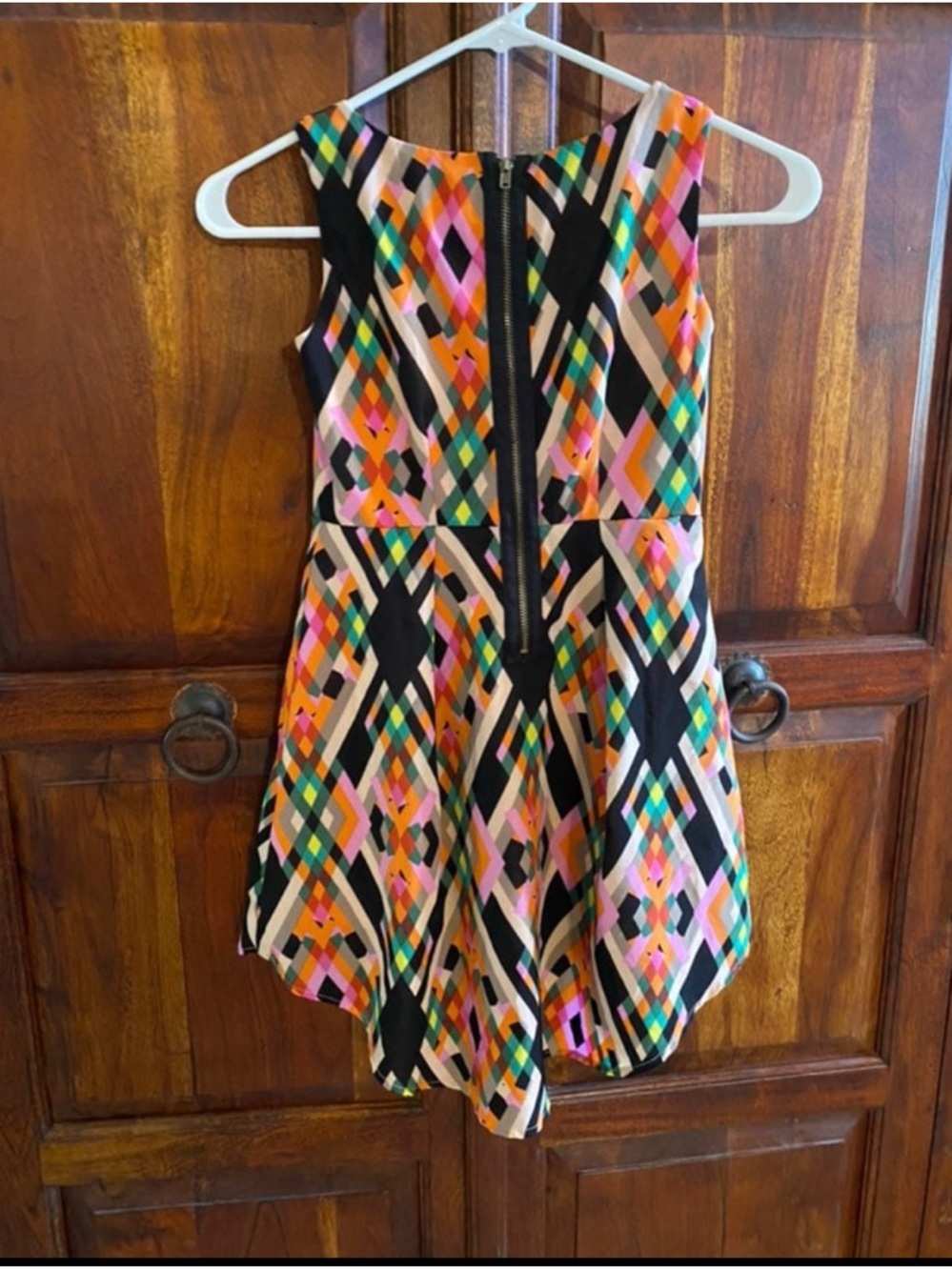 GB girls Multicolor Chevron Print Dress — Pink, Orange, Green, Black